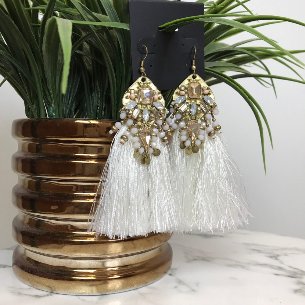 ‼️ Rhinestone Diamond Tassel Drop Earrings Boho
